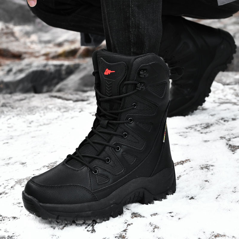 Hunting Outdoor Boots - Men Motorcycle Tactical Boots Lace Up