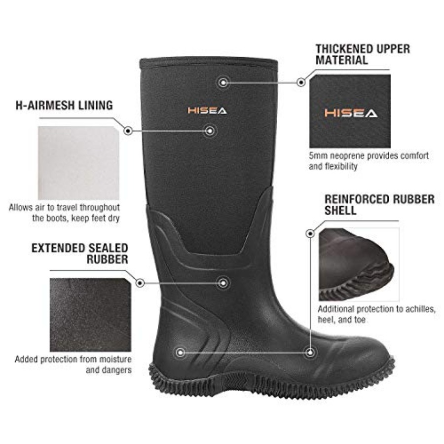 HISEA Men's Rain Boots, Waterp - Hunting Outdoor Boots ulasan dan harga