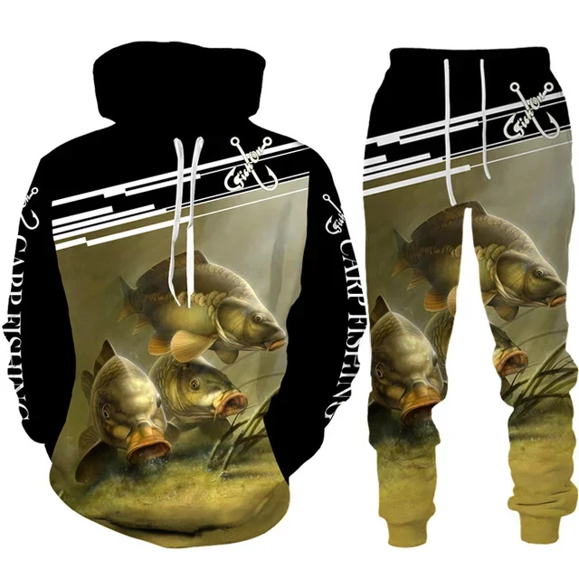 Novelty 3D Fish Printed Men Wo - Outdoor Hunting Pants Women ulasan dan harga