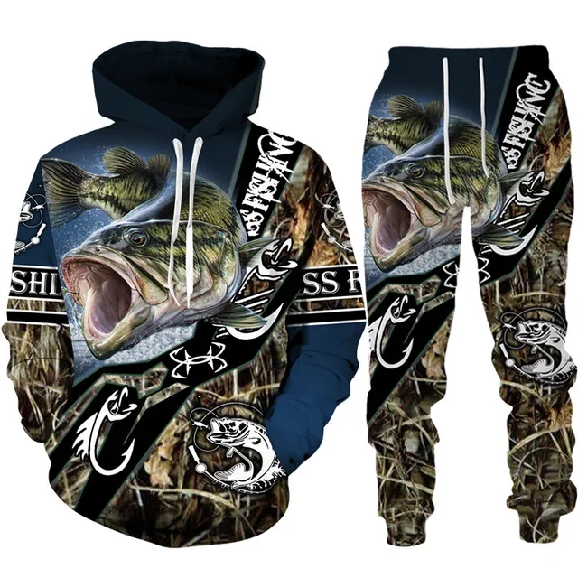 Novelty 3D Fish Printed Men Wo - Outdoor Hunting Pants Women ulasan dan harga